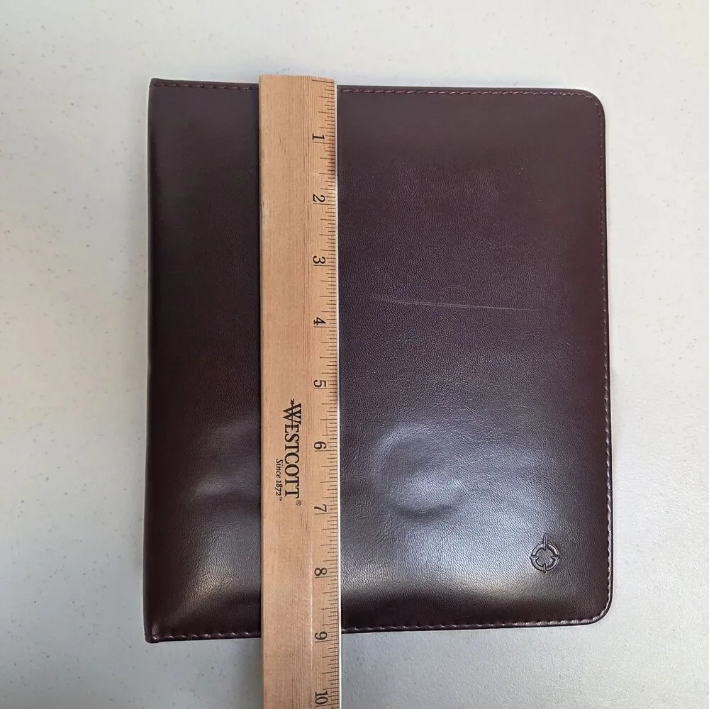 Franklin Covey Brown 7 Ring Faux Leather Planner 7.5  X 9 Binder None Zip